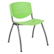Bowery Hill Modern Plastic Perforated Back Stacking Chair in Green