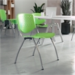 Bowery Hill Modern Plastic Perforated Back Stacking Chair in Green