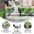 Bowery Hill Modern Plastic Perforated Back Stacking Chair in Green