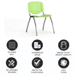 Bowery Hill Modern Plastic Perforated Back Stacking Chair in Green