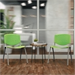 Bowery Hill Modern Plastic Perforated Back Stacking Chair in Green