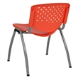 Bowery Hill Plastic Perforated Back Stacking Chair in Orange