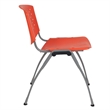 Bowery Hill Plastic Perforated Back Stacking Chair in Orange