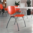 Bowery Hill Plastic Perforated Back Stacking Chair in Orange