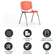Bowery Hill Plastic Perforated Back Stacking Chair in Orange