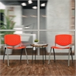 Bowery Hill Plastic Perforated Back Stacking Chair in Orange