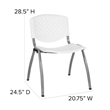 Bowery Hill Modern Plastic Perforated Back Stacking Chair in White