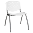 Bowery Hill Modern Plastic Perforated Back Stacking Chair in White