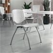 Bowery Hill Modern Plastic Perforated Back Stacking Chair in White