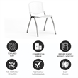 Bowery Hill Modern Plastic Perforated Back Stacking Chair in White