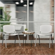 Bowery Hill Modern Plastic Perforated Back Stacking Chair in White