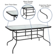 Bowery Hill Glass Clear Patio Table Rectangular Indoor Outdoor 55