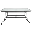 Bowery Hill Glass Clear Patio Table Rectangular Indoor Outdoor 55