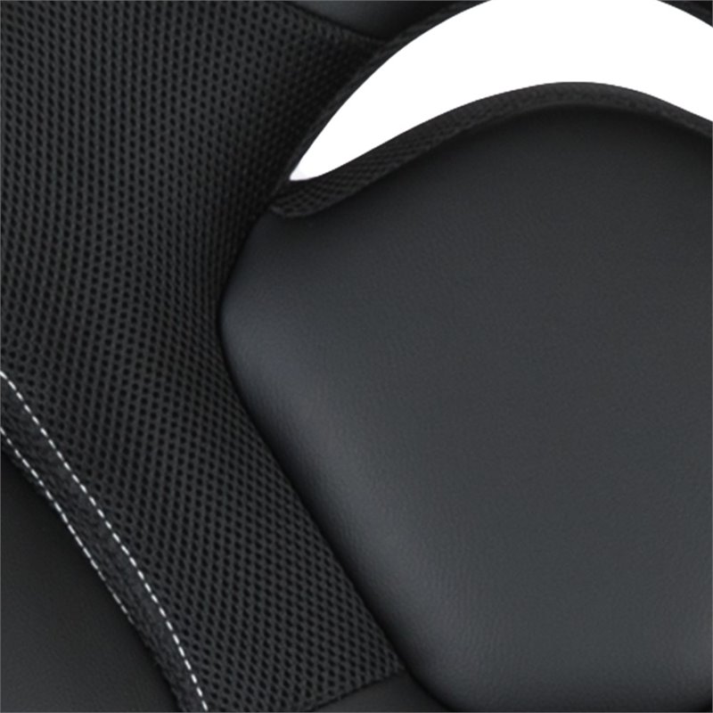 Bowery Hill Ergonomic Faux Leather Racing Gaming Chair in Black