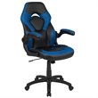 Bowery Hill Ergonomic Faux Leather Racing Gaming Chair in Blue