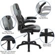 Bowery Hill Ergonomic Faux Leather Racing Gaming Chair in Gray