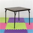Bowery Hill Contemporary Vinyl Kids Folding Table In Black Finish
