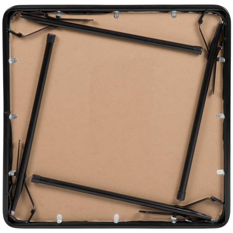 Bowery Hill Contemporary Vinyl Kids Folding Table In Black Finish