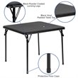 Bowery Hill Contemporary Vinyl Kids Folding Table In Black Finish