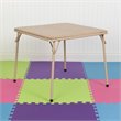 Bowery Hill Contemporary Vinyl Kids Folding Table In Beige Finish
