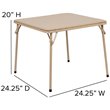 Bowery Hill Contemporary Vinyl Kids Folding Table In Beige Finish