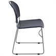 Bowery Hill Plastic Carry Handle Stacking Chair in Navy and Silver