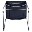 Bowery Hill Plastic Carry Handle Stacking Chair in Navy and Silver