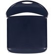 Bowery Hill Plastic Carry Handle Stacking Chair in Navy and Silver