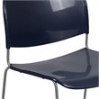Bowery Hill Plastic Carry Handle Stacking Chair in Navy and Silver
