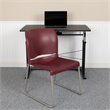 Bowery Hill Modern Plastic Sled Base Stacking Chair in Burgundy