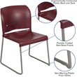 Bowery Hill Modern Plastic Sled Base Stacking Chair in Burgundy