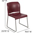 Bowery Hill Modern Plastic Sled Base Stacking Chair in Burgundy