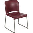 Bowery Hill Modern Plastic Sled Base Stacking Chair in Burgundy