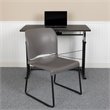 Bowery Hill Contemporary Plastic Sled Base Stacking Chair in Gray