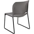 Bowery Hill Contemporary Plastic Sled Base Stacking Chair in Gray