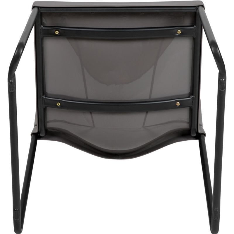 Bowery Hill Contemporary Plastic Sled Base Stacking Chair in Gray
