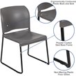 Bowery Hill Contemporary Plastic Sled Base Stacking Chair in Gray