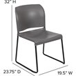 Bowery Hill Contemporary Plastic Sled Base Stacking Chair in Gray