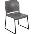 Bowery Hill Contemporary Plastic Sled Base Stacking Chair in Gray