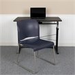 Bowery Hill Contemporary Plastic Sled Base Stacking Chair in Navy