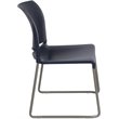 Bowery Hill Contemporary Plastic Sled Base Stacking Chair in Navy
