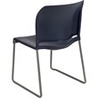 Bowery Hill Contemporary Plastic Sled Base Stacking Chair in Navy