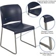 Bowery Hill Contemporary Plastic Sled Base Stacking Chair in Navy
