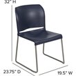 Bowery Hill Contemporary Plastic Sled Base Stacking Chair in Navy