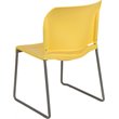 Bowery Hill Modern Plastic Sled Base Stacking Chair in Yellow