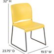 Bowery Hill Modern Plastic Sled Base Stacking Chair in Yellow