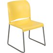 Bowery Hill Modern Plastic Sled Base Stacking Chair in Yellow