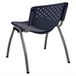 Bowery Hill Plastic Textured Stacking Chair in Navy and Gray