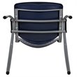 Bowery Hill Plastic Textured Stacking Chair in Navy and Gray