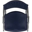 Bowery Hill Plastic Textured Stacking Chair in Navy and Gray